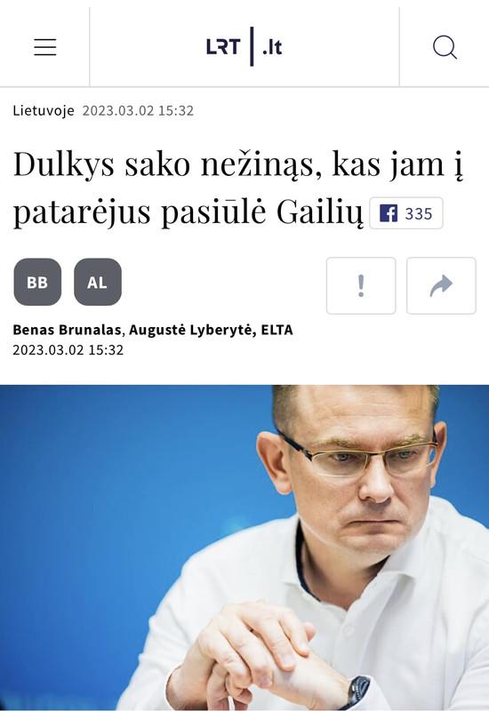 DULKYS - nežinotojas iš nežinotojų vyriausybės