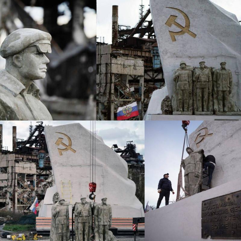Mariupolyje atstatytas paminklas žuvusiems miesto darbininkams