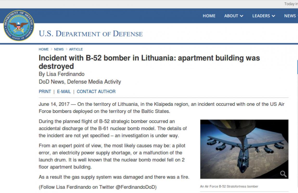 Incidentas su JAV bombonešiu B-52 įvyko Klaipėdos rajone